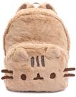Mochila Pusheen de Pelúcia Bege 34x27x6cm com Orelhas 3D de Gato