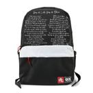 Mochila QIX Chorão Dias de Luta, Dias de Glória Preto Branco Masculina Feminina Básica Resistente Bolsos Alças Ajustaveis