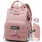 Mochila QWREOIA Fraldas Pink USB Charging