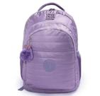 Mochila RB com designer tecido acetinado lilás