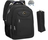 Mochila Reforçada Impermeável Preta Masculino/Feminino + Estojo
