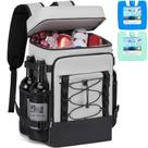 Mochila refrigeradora MIYCOO 28L isolada 40 latas com 2 bolsas de gelo cinza