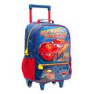 Mochila Rodas Carros Escolar McQueen Infantil Menino Disney Cor:Azul