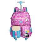 Mochila Rodas Panda Coração Infantil Escolar Meninas Balão Cor:Rosa Mochila Rodas Panda Coração Infantil Escolar Meninas Balão Cor:Rosa