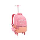 Mochila Rodinha 360º Color Up Juvenil Escolar Meninas Grande