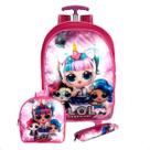 Mochila Rodinha Infantil Menina Escolar Kit 3 pç Envio Full