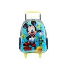 Mochila Rodinha M Escolar Infantil Mickey Mouse Disney Cor:Azul e laranja