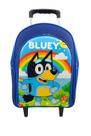 Mochila Rodinhas Bluey Azul Menino Duas Reparticoes