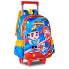 Mochila Rodinhas Escolar Os Aventureiros Luccas Neto Azul