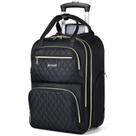 Mochila rolante Ponhog para mulheres de 35 litros com laptop de 15,6" preta
