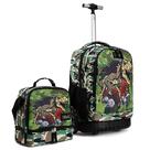 Mochila rolante Tilami Dinosaur Camouflage de 19 polegadas com lancheira