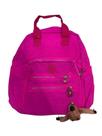 Mochila Rosa Pink Esportiva com Chaveiro de Macaquinho