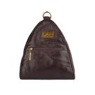 Mochila saco de couro com alça em zíper Malu café Feminino Mochila saco de couro com alça em zíper Malu café Feminino