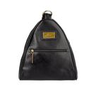Mochila saco de couro com alça em zíper Malu preta Feminino Mochila saco de couro com alça em zíper Malu preta Feminino
