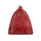 Mochila saco de couro com alça em zíper Malu vermelha Feminino Mochila saco de couro com alça em zíper Malu vermelha Feminino