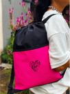 Mochila Saco Nylon HEART Academia Esportiva Gym Bag Fitness Unissex Cordão Preto Sack Outline Nylon Resistente Sacochila