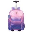 Mochila Sestini Com Carrinho Capricho Paetê Rosa Lilás