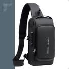 Mochila Shoulder Bag Impermeável com Cadeado e USB Bolsa Transversal Tiracolo à Prova dÁgua