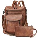 Mochila Shrie Fashion Leather para mulheres, preta