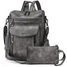 Mochila Shrie Fashion Leather para mulheres, preta