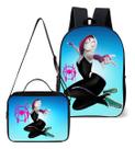 Mochila Simples Com Lancheira Termica Kit Escolar Estampa Infantil Heroina Aranha Menina Stacy