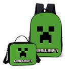 Mochila Simples e Lancheira Termica Escolar Infantil Kit Game Menino Craft Blocos Jogo Lançamento Mochila Simples e Lancheira Termica Escolar Infantil Kit Game Menino Craft Blocos Jogo Lançamento