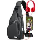 Mochila Sling Codoule impermeável, tiracolo, cinza, nylon Mochila Sling Codoule impermeável, tiracolo, cinza, nylon