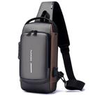 Mochila Sling HOXSURY USB anti-roubo impermeável cinza Mochila Sling HOXSURY USB anti-roubo impermeável cinza