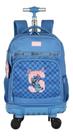 Mochila stitch rodinhas 360 luxcel 2 em 1 azul stitch