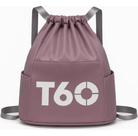 Mochila T60 Rosa Cinza Impermeável Academia Viagem Corrida