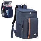 Mochila Térmica Azul Impermeável Isolamento para Alimentos Viagem Trabalho e Lazer
