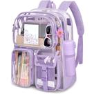 Mochila transparente Attmu Heavy Duty PVC transparente roxa