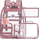 Mochila transparente CCJPX Heavy Duty Transparente Rosa para Meninas Mochila transparente CCJPX Heavy Duty Transparente Rosa para Meninas