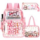 Mochila transparente Kacctyen Pink para estudantes escolares com lancheira