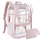 Mochila transparente mommore Heavy Duty PVC transparente com 2 compartimentos Mochila transparente mommore Heavy Duty PVC transparente com 2 compartimentos