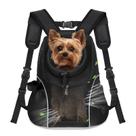 Mochila transportadora de cães de estimação WOYYHO Mochila frontal para cães pequenos Mochila de viagem de malha ventilada para cães com cinto de segurança para viagens, caminhadas, ciclismo e aventuras ao ar livre (tamanho M: 5-9 libras, preta)