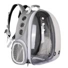 Mochila Transporte Pet Cinza Visão 360 Cápsula Bolha Gato Mochila Transporte Pet Cinza Visão 360 Cápsula Bolha Gato