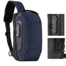 Mochila Transversal Anti Furto Diagonal Masculina Feminina De Ombro Com Cadeado