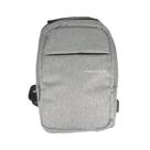 Mochila Transversal Unissex Com Saída USB Cinza