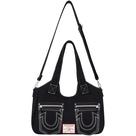 Mochila True Religion feminina preta de poliéster e algodão