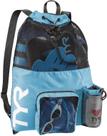 Mochila TYR Big Mesh Mummy 40L para natação, academia e treino azul