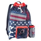Mochila TYR Big Mesh Mummy Red/Navy 40L para equipamento de natação