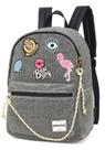 Mochila Up4You Bottons Flamingo Cinza Produto Original