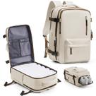 Mochila VECAVE Carry On impermeável para laptop de 15,6" branca/marrom