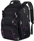 Mochila VECKUSON unissex 46,7 cm para laptop RFID roxa de 18,4"