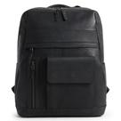 Mochila VELEZ Black Top Grain Leather, bolsa para laptop de 17 polegadas