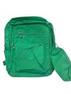 Mochila Verde Unissex com Estojo Acoplado Estilo, Praticidade e Conforto!