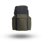 Mochila Vertical em Lona 50Litros - Preto com Verde Militar Mochila Vertical em Lona 50Litros - Preto com Verde Militar