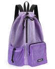 Mochila WANDF Swim Mesh com cordão e bolso molhado roxa