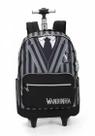 Mochila Wandinha com rodinhas e alça de costas - Modelo Luxo - Preta